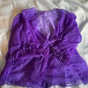 Elegant Purple Sheer Women's Robe